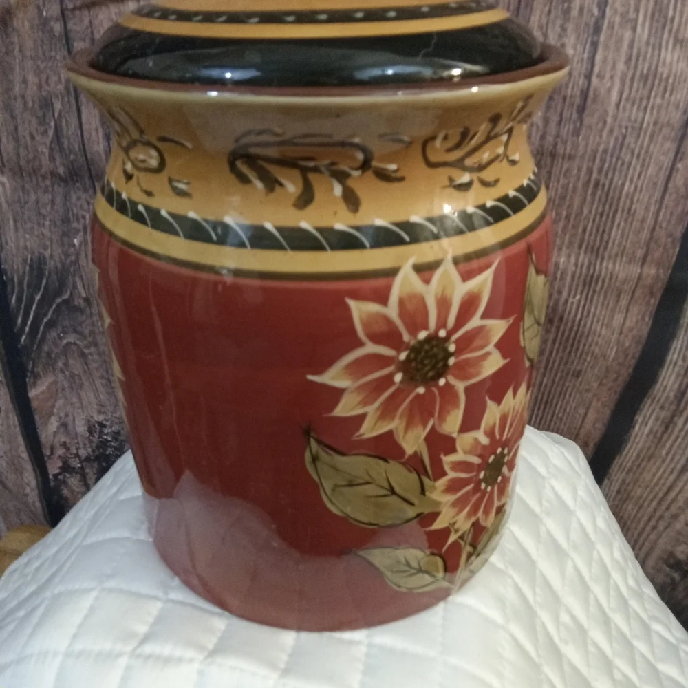 Sunflower Ceramic Jar with Lid